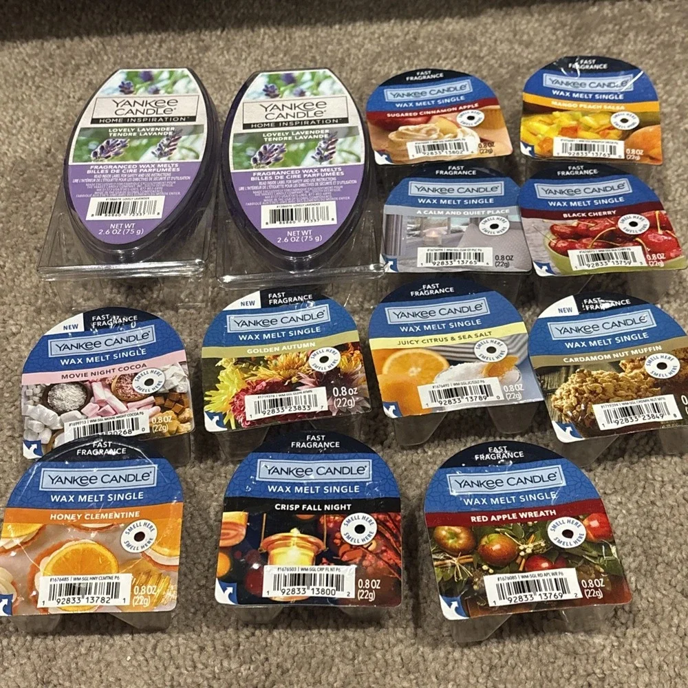 Yankee Candle Wax Melt Lot 13pc Discontinued Retired Scents Lavender Cocoa Apple